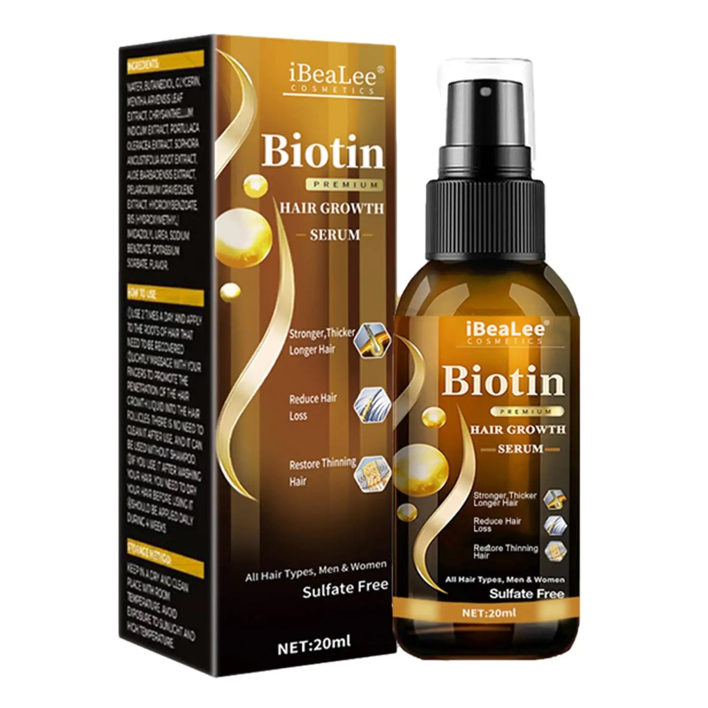 Biotin Hair Growth Serum Spray Help Grow Healthy, Strong Hair, ,Thinning Hair Loss Regrowth Treatment for Men & Women Refreshing
