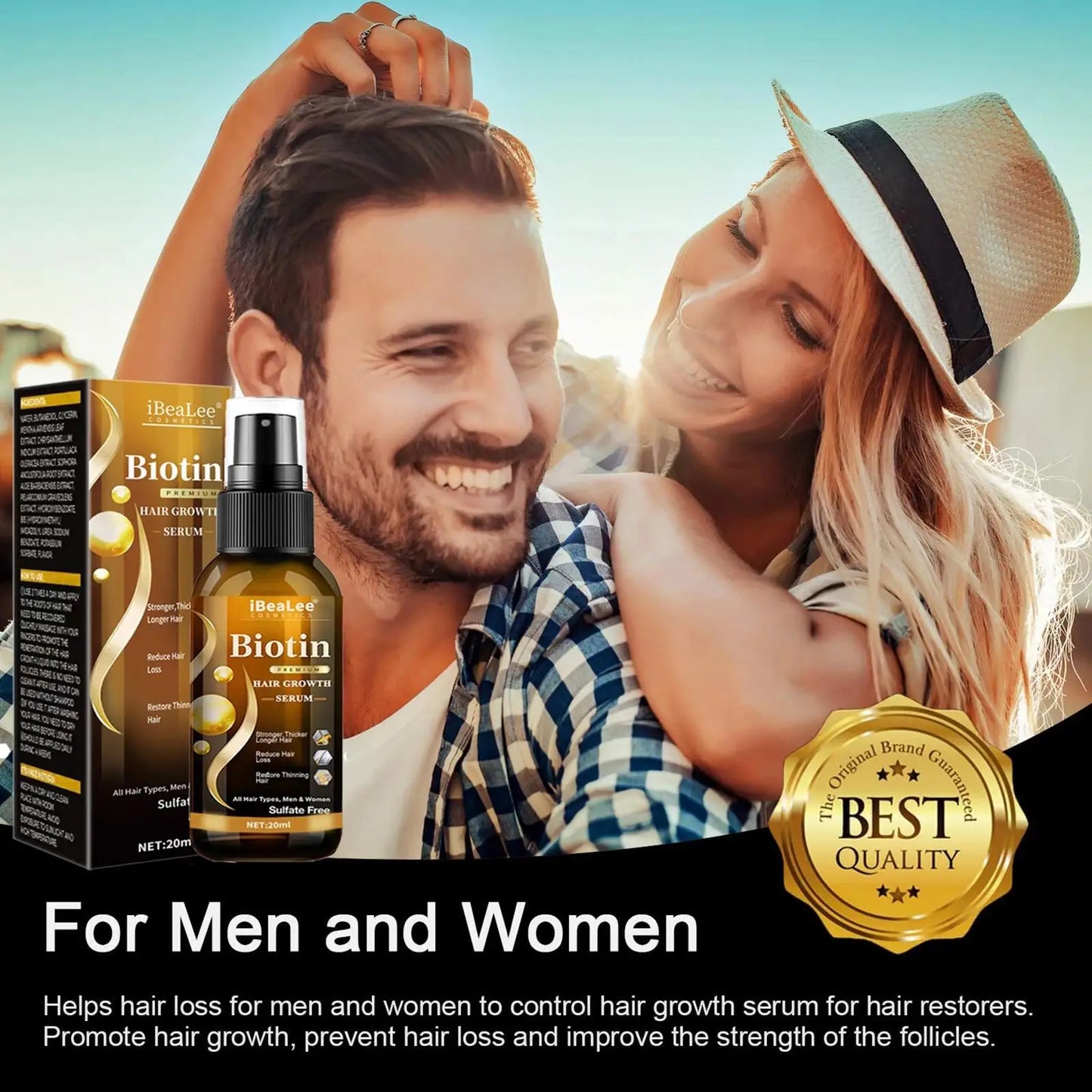 Biotin Hair Growth Serum Spray Help Grow Healthy, Strong Hair, ,Thinning Hair Loss Regrowth Treatment for Men & Women Refreshing